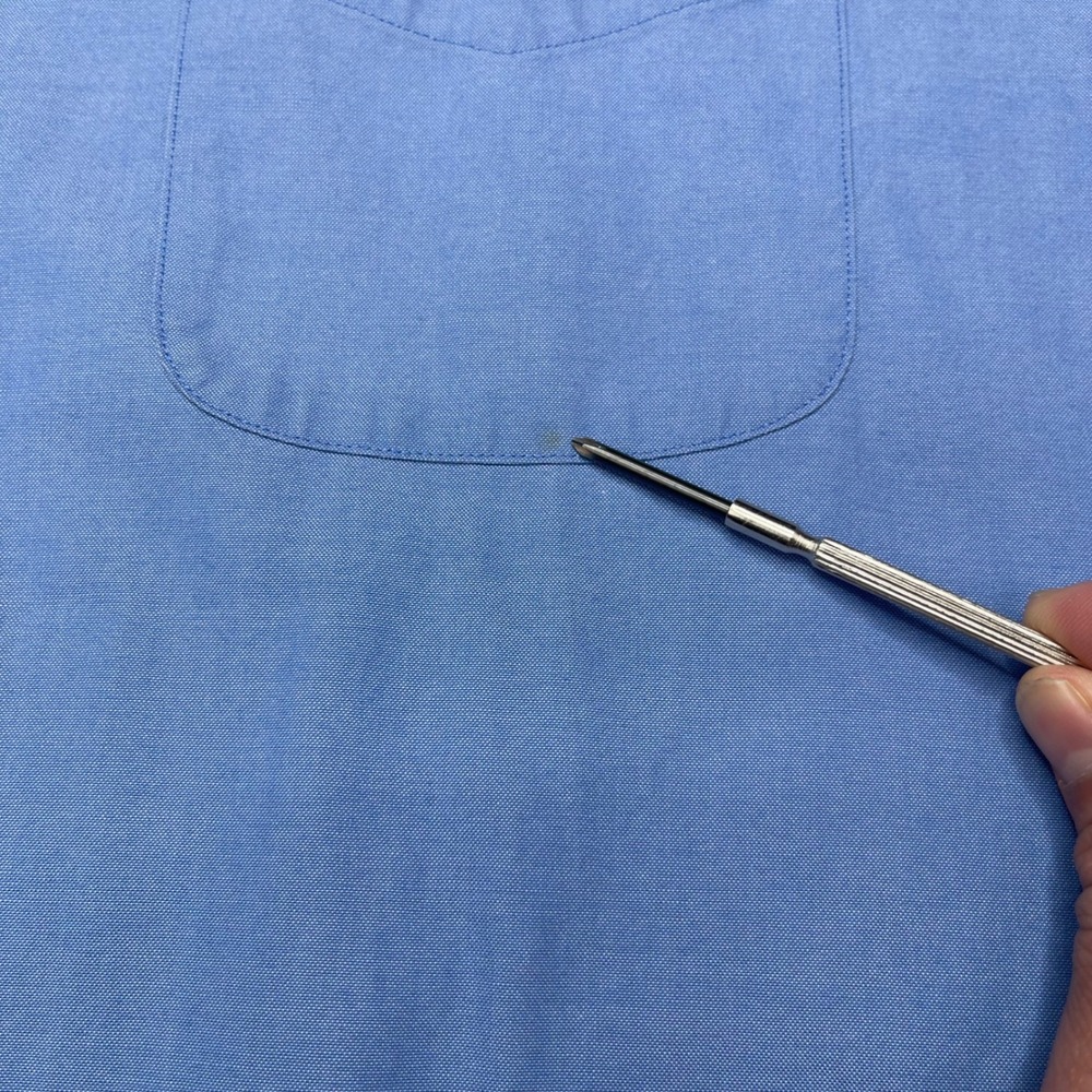 Brooks Brothers Regent Fit Blue Non-Iron Cotton Button Down Shirt Mens 18 4/5 - Picture 4 of 10